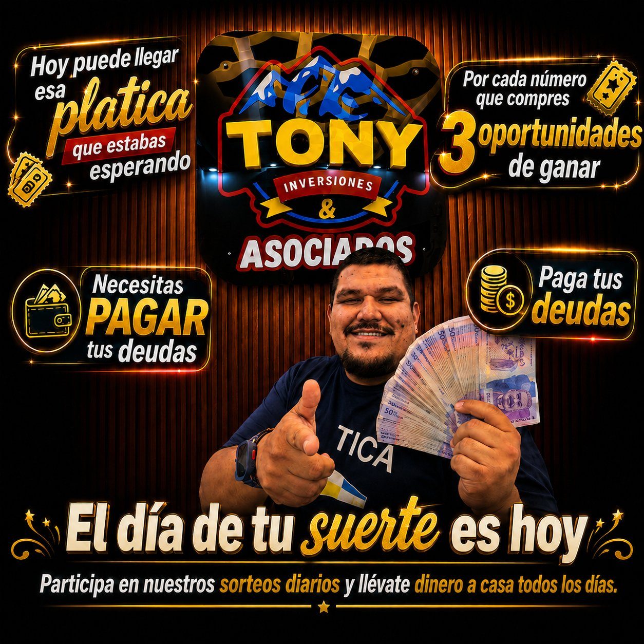 Tony Inversiones y Asociados - El dia de tu suerte es hoy